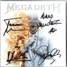 Megadeth (Dave Mustaine, James LoMenzo, Dirk Verbeuren, & Teemu Mäntysaari) autograph